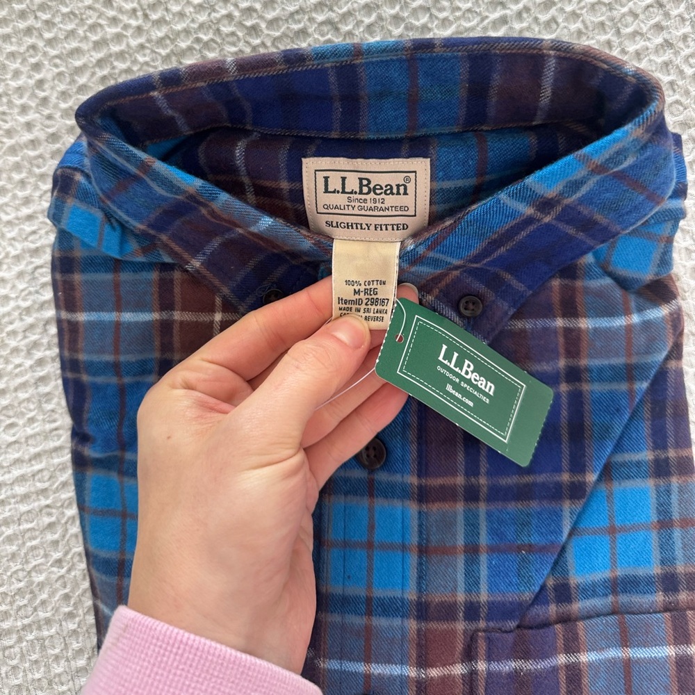 LLbean plaid button down - Picture 3 of 4